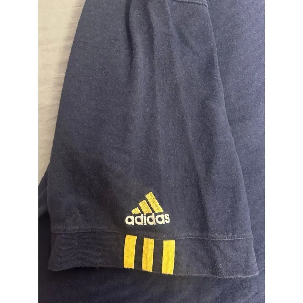 Vintage Notre Dame Fighting Irish Polo Shirt Mens XL Blue Adidas NCAA